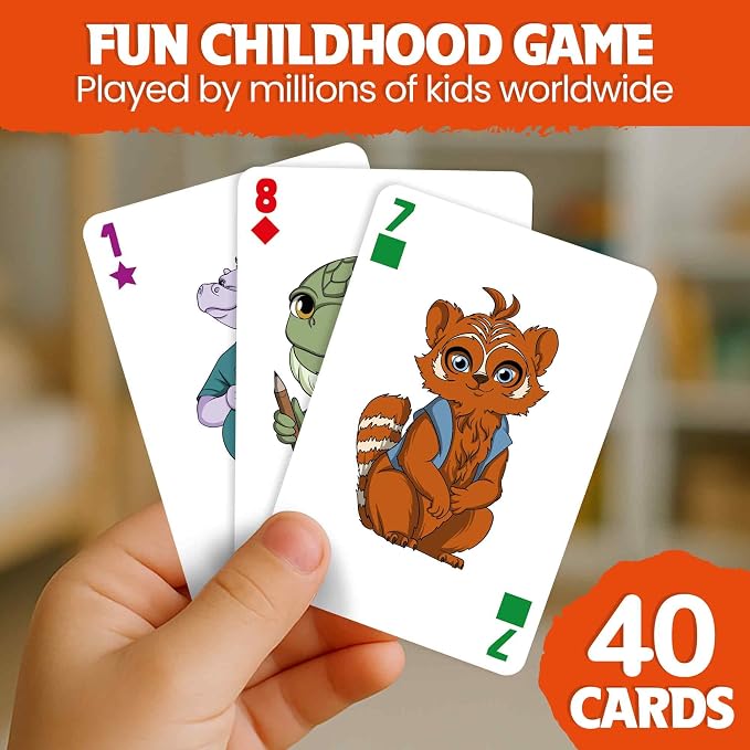 QUOKKA Crazy 8 Card Games for Kids Ages 4–8 – Fun Family Game with Cute Animals, Perfect for Travel, Playdates, Family Time – Educational & Engaging Playing Cards for Kids, Easy to Learn, Fast to Play