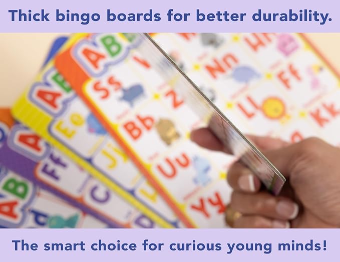 Party Hearty ABC & 123 Bingo Game for Kindergarten & Preschool - Animals | Animal Edition, Alphabet and Number, Preschool Kids Learn to Read, Ages 4 and Up