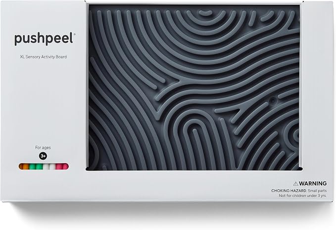 Pushpeel XL Sensory Activity Board – Expandable Silicone Fidget Toy for Stress, Anxiety, ADHD & Autism – Modular, Silent, No Mess - Granite