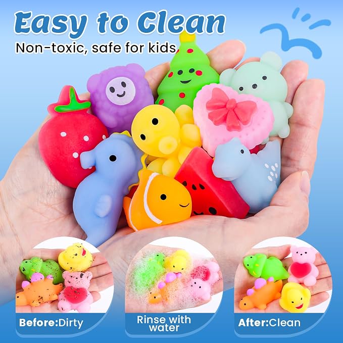 VISCOO 200 Pack Squishy Toys, Mochi Squishy Bulk, Kawaii Squishies for Kids | Stress Relief Sensory Toys, Treasure Box Toys for Classroom Prizes, Easter Basket Stuffers,Goodie Bags Fillers Party Favors