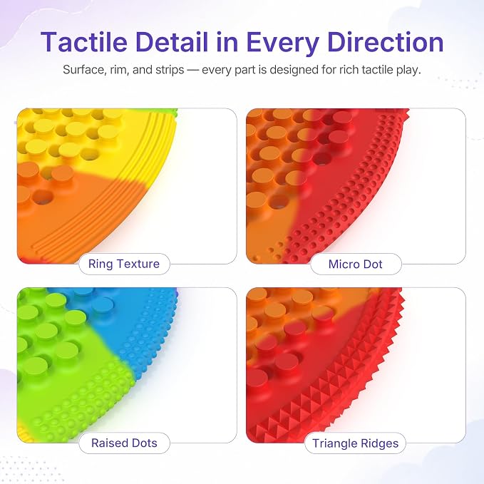 Silicone Sensory Activity Board for Toddlers Fine Motor Skills Fidget Toys | Kids calming noodles threading board eases anxiety ADHD autism portable classroom airplane office gift for adults all ages