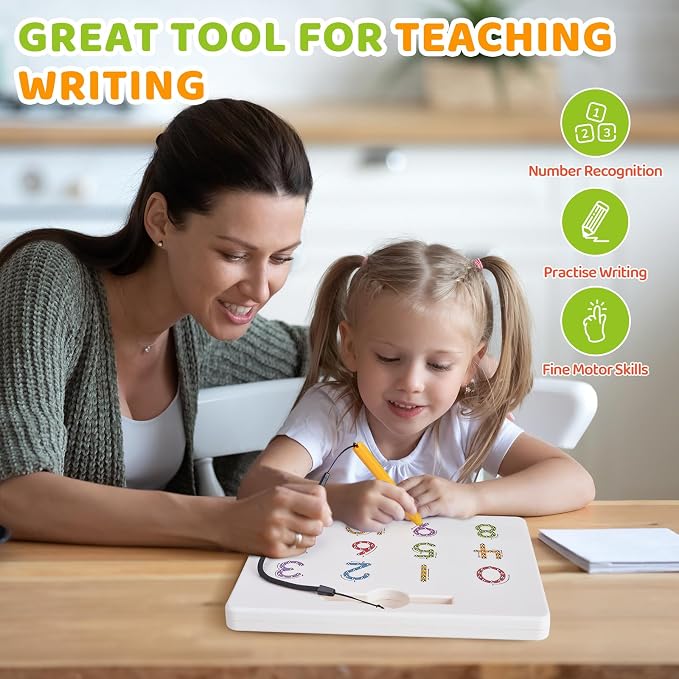 GAMENOTE Magnetic Number Tracing Board Double Sided, Numbers 1-20 Writing | 2 in 1 preschool learning toy, handwriting practice, math manipulatives, educational numbers toy for toddlers kids ages 3+