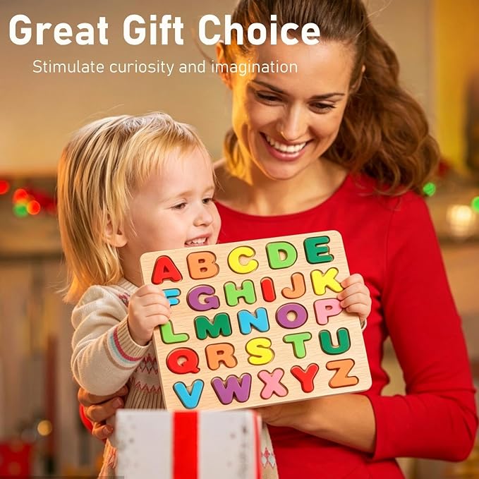 Wooden Puzzles for Toddlers 3-5, Boys & Girls, Montessori Toddler | 3 in 1 Wooden Puzzle, Alphanumeric Graphics Cognitive, for toddlers 3-5 make, natural wood, gift for a birthday