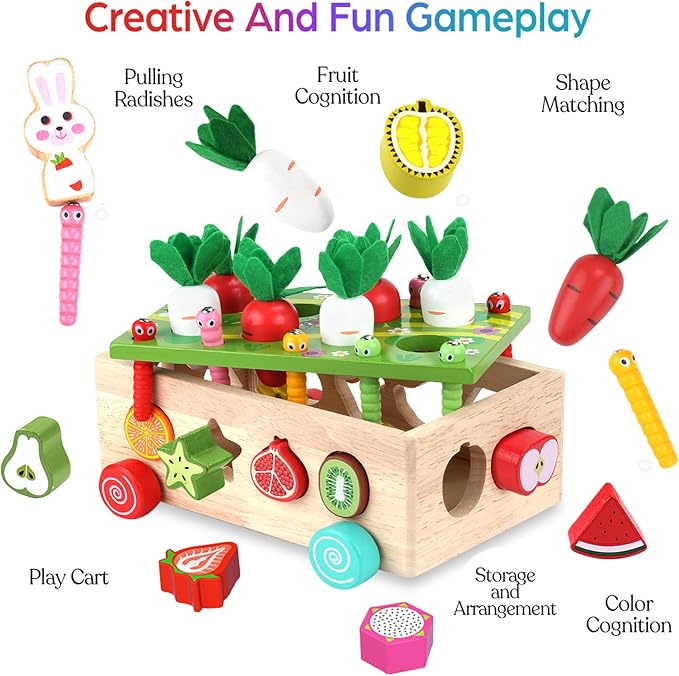 Toddlers Montessori Wooden Educational Toys for Boys Girls Age 1-3 Year Old | Shape Sorting Toys 1st One First Birthday Girl Gifts for Baby Kids 1 2 3, Wood Preschool Learning Fine Motor Skills Game