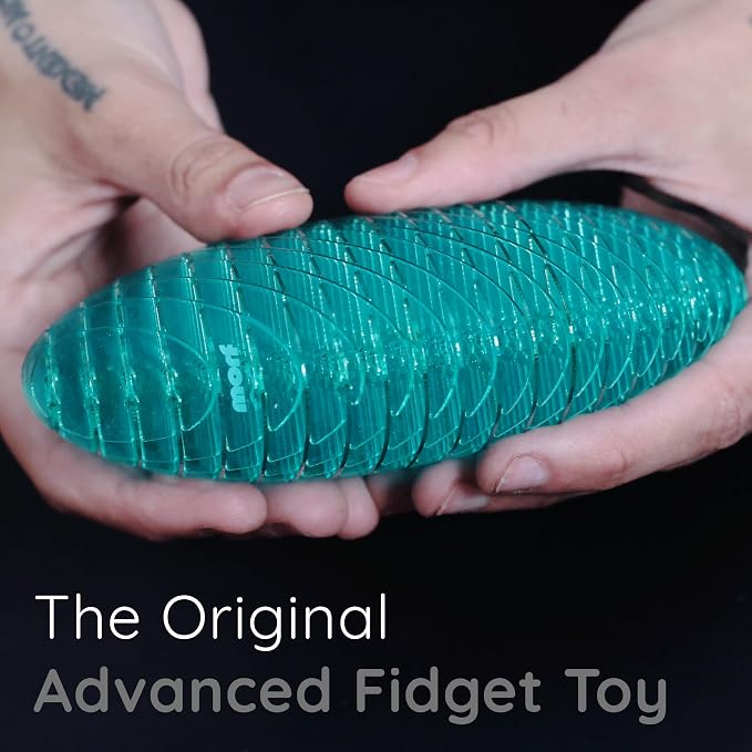 Morf Worm 3D Sensory Figgy Fidget Toy, Cyan, Large | Quiet Fidget Toy: Sensory toy for focus and stress relief; satisfying tactile play for classrooms, desks, and travel