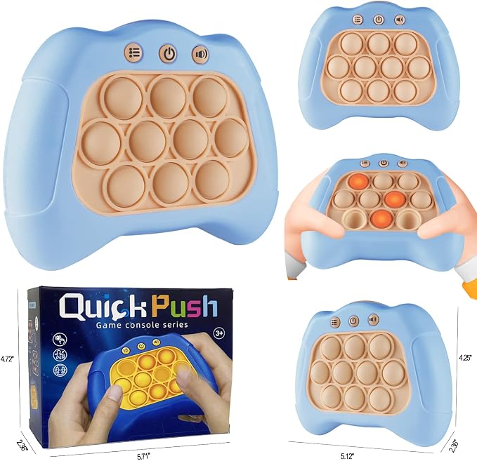 Intoypad Pop The Target! Handheld Speed Push Fidget Game Machine Lightblue | A Fun Multiplayer Game Sensory Fidget ADHD Autism Toys Birthday Gifts for 6 7 8 9 10 11 12 Years Old Kids Road Trip Car Games