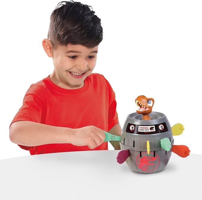 TOMY Pop Up T-Rex Board Game - Family and Preschool Kids Games for Family Game Night - Kids Activities and Jurassic World Toys - 2-4 Players - Ages 4 Years and Up