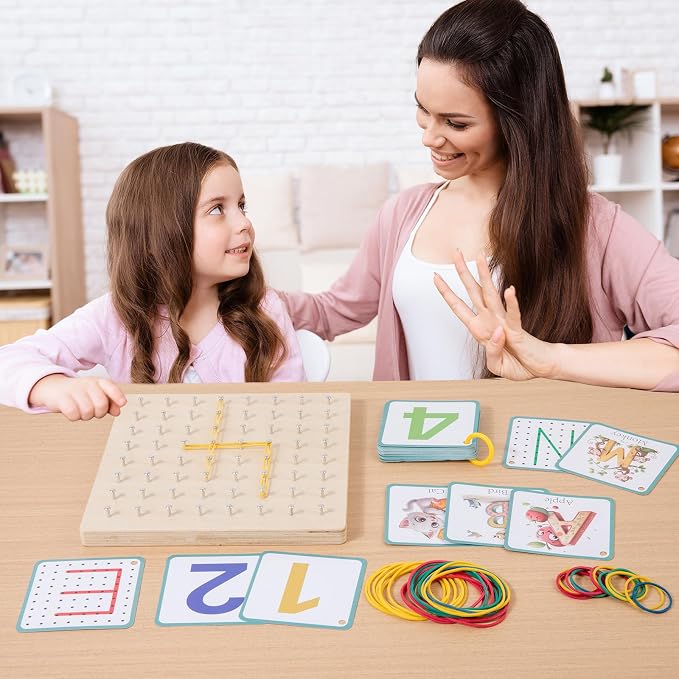 Wooden Geoboard Path Planning Educational Toy for Kids 5+ | Path Planning, Symmetry Awareness, Fine Motor Skills