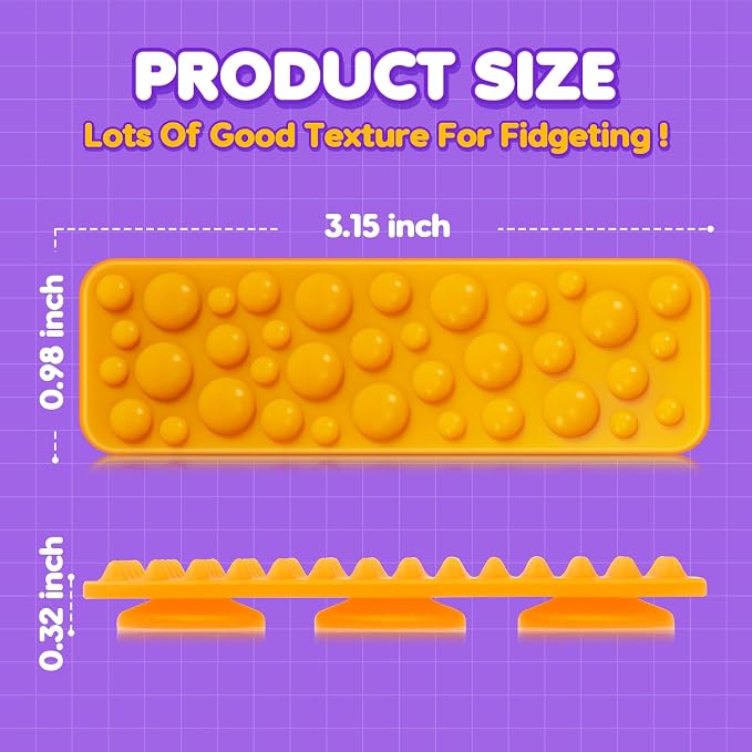 Sensory Fidget Toys Kids Adults: 8 Pack Suction Toys for Autism Calming | Sensory Stickers for Stress Relief - Fidget Strips for Classroom Office Desk - Special Education Classroom Prizes Must Haves