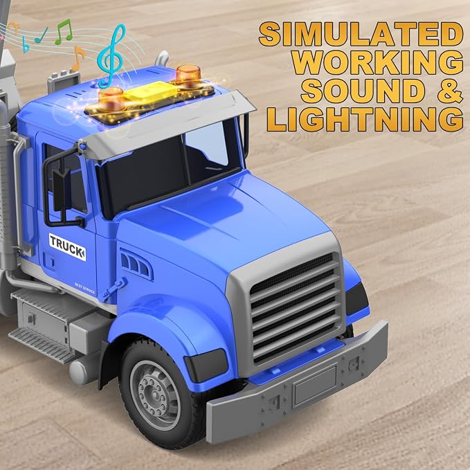DOWELLIN Transports Trucks Kids Toys, 22" Large Semi Truck Toy Carrier and Excavator Truck with Sound&Light,Friction Powered Cars Toys Vehicle Birthday for Boys Girls 3 4 5 6 7 8+