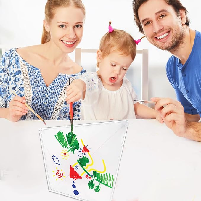 DIY Kites for Kids Kite Making Kit, Decorating Coloring Kite Party Pack | 35"*35" White Diamond Kites Kits Bulk for Boys and Girls