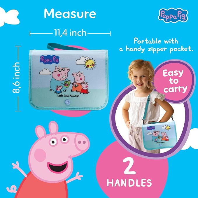 Official Evie Busy Board for Toddlers 3-5 - Montessori Busy Book - Peppa Pig Baby Sister, Sensory Travel Toy for Airplane & Car, Preschool Learning Fine Motor Skills, Birthday Gift for Boys & Girls