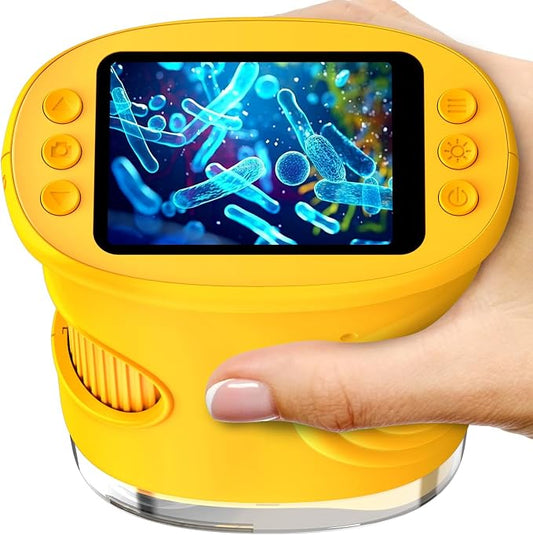 1000X Digital Handheld Microscope for Kids Portable Outdoor Toys & Gifts | 2.0" IPS Screen Magnifier, STEM Science Lab Magnifying Glass, Photo&Video Pocket Edu Toy for Boys & Girls Age 4-12, Orange