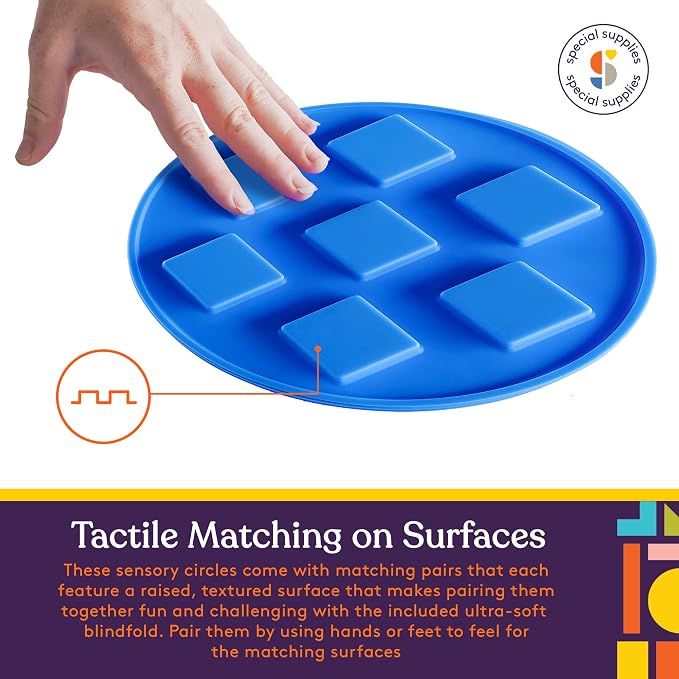 Special Supplies Matching Game Sensory Discs, 5 Sets, Tactile Stimulation for Kids, Supports Autistic and Processing Challenges, Calming and Stimulating Early Learning Play, Eye Mask Included