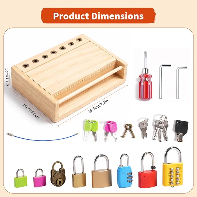 INIFEIDALA Montessori Toys for 3 4 5 6 Year Old Birthday Gift | Screwdriver Board Set,Lock and Key Toy,Fine Motor Skills,STEM Toys,Educational Learning Sensory Activities
