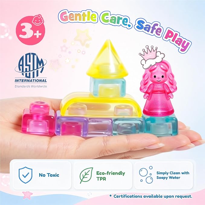 JOY SPOT! 54 PCS Soft Building Blocks for Toddlers, Sensory Squishy Blocks | Preschool Educational Creative Play, Montessori Squeezable, Stretchable Early Learning Construction Playset, Puzzle Blocks