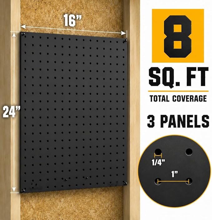 Peg Board for Nerf Gun Storage Organizer Kit 3 ea 24”x16” Pegboard Holder for Nerf Blasters Wall Organization