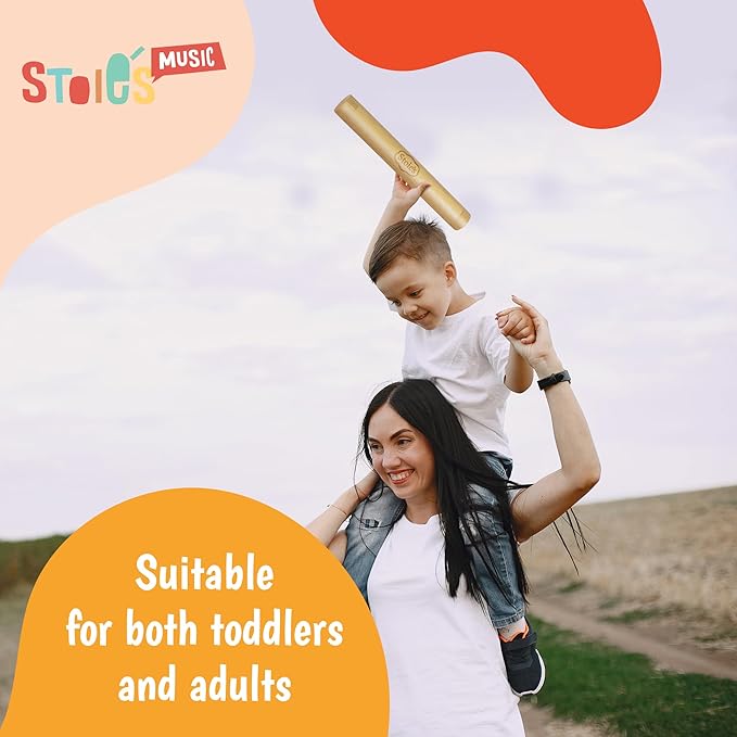 Stoie's 13.8" Wooden Rainstick - Support Auditory Memory, Coordination and Fine Motor Skills - Soft, Calming Sound for Relaxation - Lightweight and Portable - Durable, Kid-Safe Materials