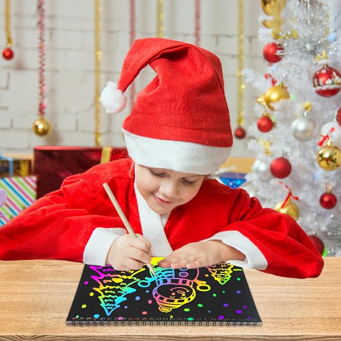 ZMLM Scratch Paper Art-Crafts Gift: 2 Pack Rainbow Notebooks Supplies Toys | Art Crafts for 3 4 5 6 7 8 9 10 11 12 Years Old Girls and Boys Kids Birthday Christmas Party Travel Games Activities Xmas