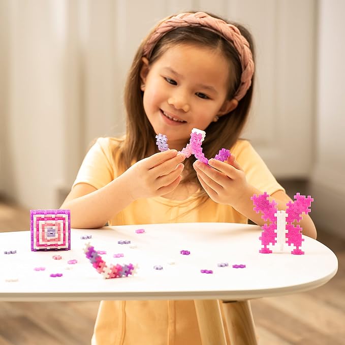 PLUS PLUS 240 Piece Glitter Mix Tube & Baseplate - Waffle Blocks Stem Toy | Sensory Bin Fillers, Gifts for Boys & Girls, Classroom Must Haves, Christmas Stocking Stuffers for Kids, Math Manipulatives