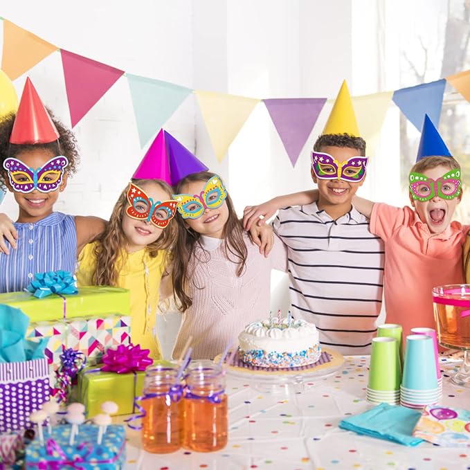 24 Pcs Color Your Own Butterfly Crafts for Kids Summer School Party | Coloring Masks Craft DIY Paper Arts and Crafts for Classroom Favors Masquerade Dress-Up Party Supply Fun Art Game Activity