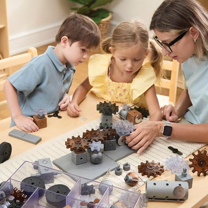 Kaplan Early Learning Company Motors and Magnets Loose Parts STEM Kit - 178 Pieces