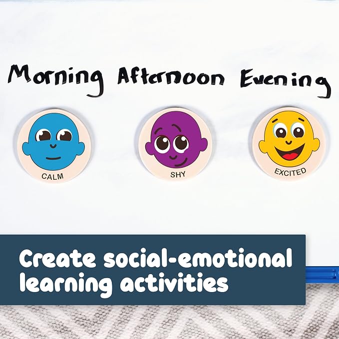 Spark & Wow Wooden Magnets, Emotions, Magnets for Kids Ages 2+ | Open-Ended Play, Social Emotional Learning Activity
