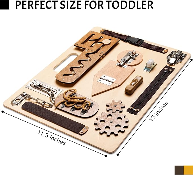 Montessori Busy Board for Toddlers, Wooden Sensory Toys, Preschool Learning Activities for Fine Motor Skills Travel Toy, Basic Life Skills Educational Gifts for 1, 2, 3 Years Old Kids Boys Girls | Preschool Learning Activities, Basic Life Skills, Fine ...