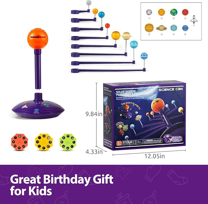 Science Can Solar System for Kids, Talking Astronomy Solar System Model Kit | Planetarium Projector w/ 8 Planets, Bilingual EN/ES, STEM Learning Toys, Space Toys Gift for 3 4 5 6 7 Years Old Boys Girls