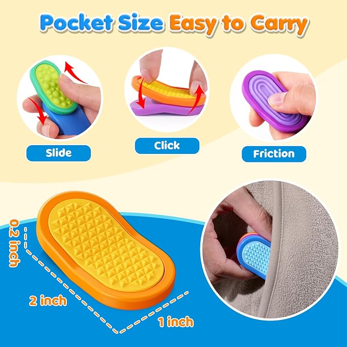 Fidget Sensory Toys for Kids- 6 Pack Textured Fidget Toys for Calming | Magnetic Sensory Toys for Students Stress Relief - ADHD Small Fidget Toys for Classroom Prizes