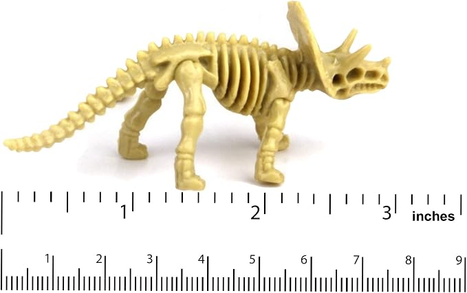 Bedwina Dinosaur Fossil Skeleton - (Pack of 24) 3.7 Inch Assorted Plastic Dino Figure Bones for Kids Science Dig Kit, Digging Sandbox Bins Play Toys, Party Favors, Birthday Decorations
