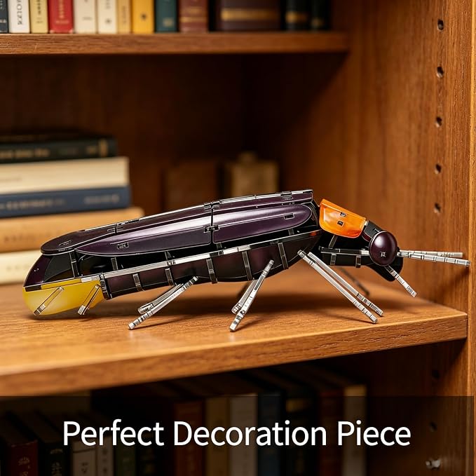 3D Acrylic Insect Puzzle DIY Bug Model Kit Animal STEM Gift | Building Kits Crafts Figurine Sculpture Nature Decoration Educational Display Toys for Kids Teens and Adults (Firefly)