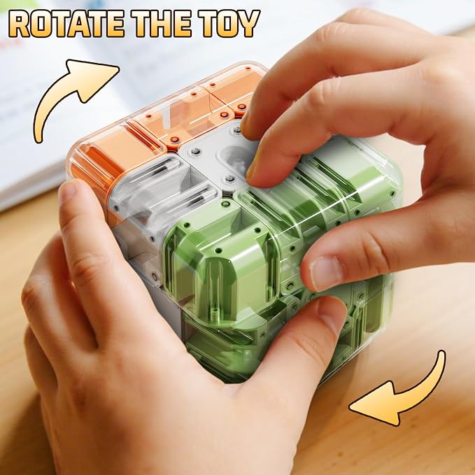 JUKUDAHU 3D Cube Puzzle Toys for Kids 3-8 with Ball, Fidget Toys | Educational Brain Teaser Color Matched Game, Family Board Game, Birthday Gift for Boys Girls 3 4 5 6 7 8 + Years Old Teens