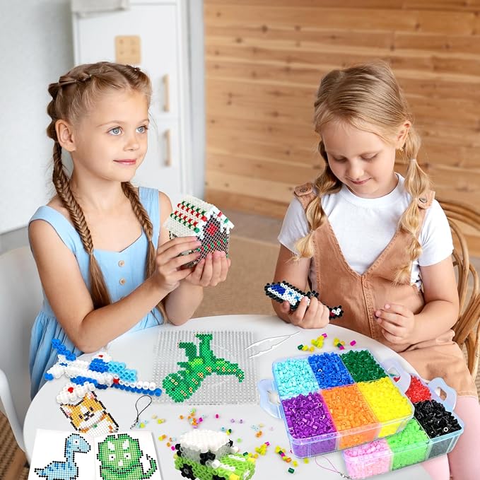 11000 Fuse Beads Kit for Kids-20 Colors 5mm Bead Craft Set with Storage Box, Pegboard, Ironing Paper and Accessories, DIY Craft Kits, Arts and Crafts Set Toys Gifts for Girls & Boys Birthday Christmas