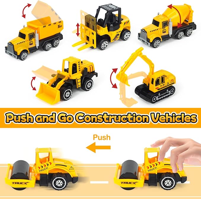 Sensory Bin, Construction Sensory Sandbox Kids Play Sand Art Kits | with 2.2lbs Magic Sand, Molds, Shovel, 6Pcs Diecast Construction Vehicles, Crane- Sand Box with Lid for Toddlers Boys Age 3-8