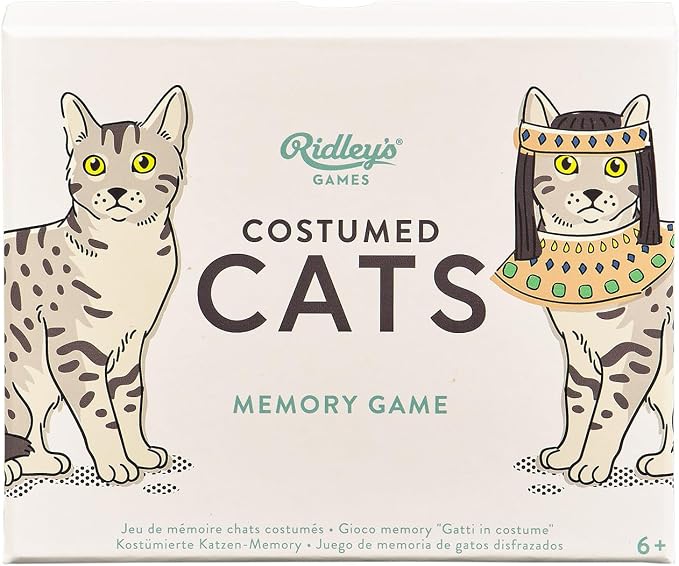 Ridley’s Costume Cats Memory Game – Includes 50 Matching Cards and Instructions – Memory Card Game Featuring Well-Dressed Cats – Fun for All Ages, Makes a Great Gift Idea