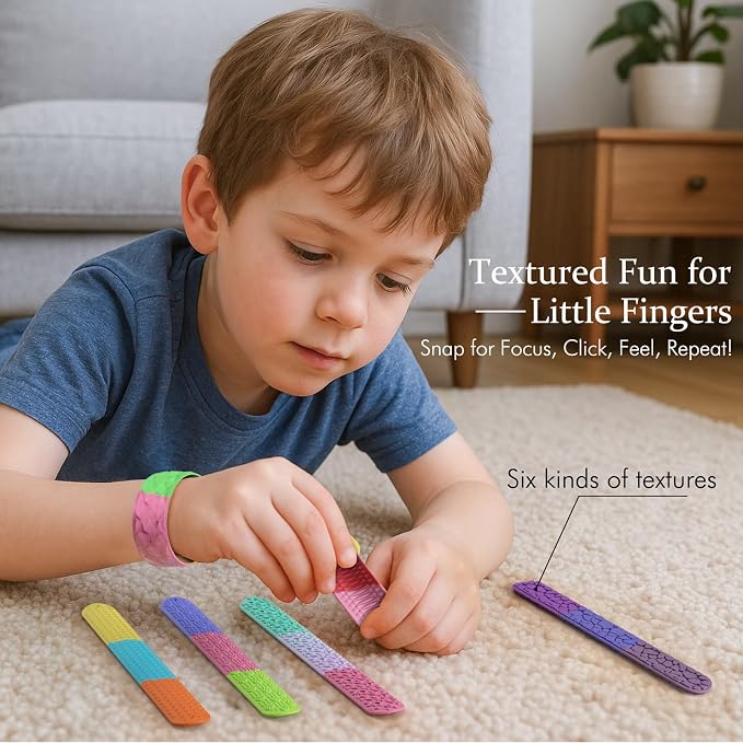 Sensory Slap Bracelets for Kids Teens,6PCS Fidget Toys Snap Bracelets for Stress Anxiety Autistic ADHD,Calm Down Classroom Travel Students Prizes Toys, Stocking Stuffers for Teens Boys Girls