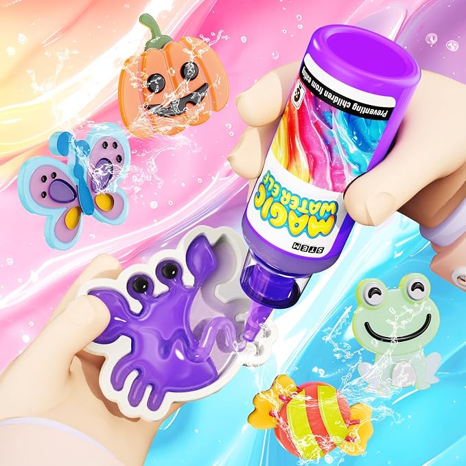 Magic Water Toy Elf Kit,Aqua Fairy Water Gel Kit 12 Magic Gels &12 Molds Make Your Own Water Pets,Toys for 4 5 6 7 Year Old Xmas Birthday Gifts Party Favors,DIY STEM Craft Kits Kids Toys Age 3+(Blue)