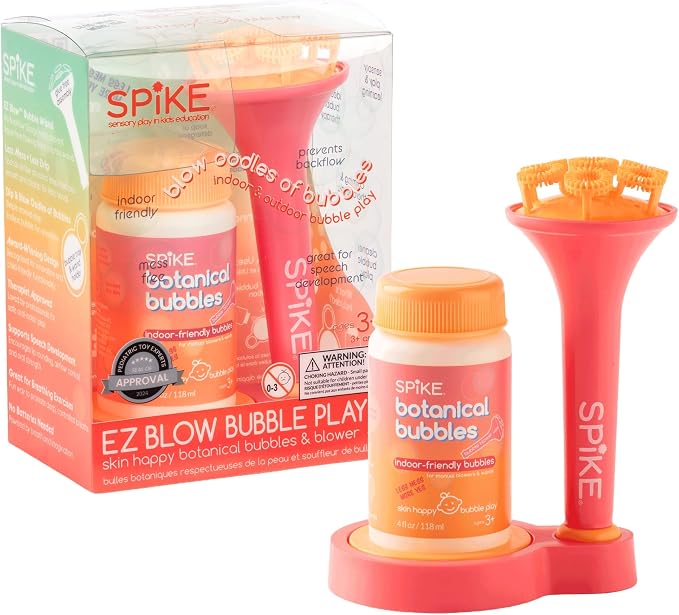 Innobaby Spike Bubble Blower w/Mess Free Botanical Bubbles & Tray - Pink