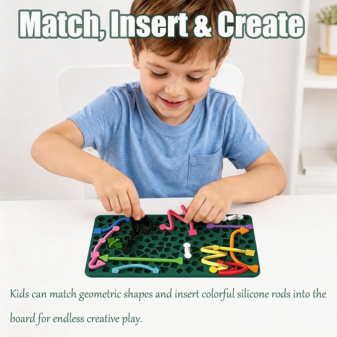 2 Pack Sensory Activity Board, Sensory Fidget Toys for Kids Toddler, Sensory Toys for Silent, Calming, Focus, Stress Relief, ADHD & Autism, Airplane Travel Essentials Toys with Travel Bag & 24 Strings