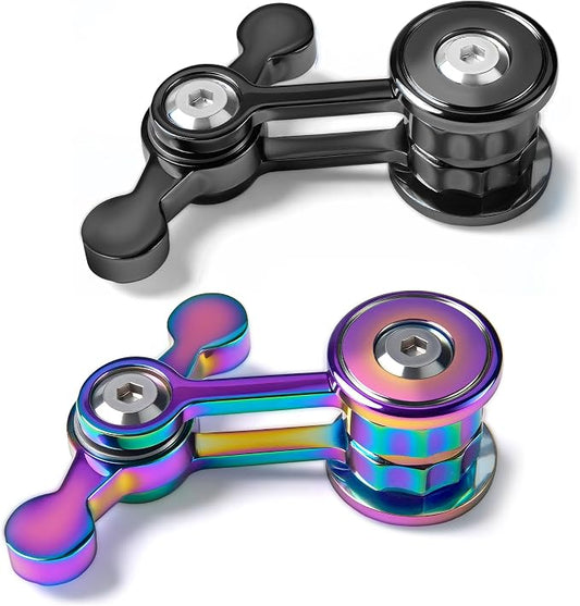 Fidget Spinner for Adults, Metal Silent Figette Office Desk Toy Quiet Cool Gadgets Gifts for Teen Boys Kid Anxiety Stress Relief Calm Down Sensory Autism Autistic ADHD Airplane Travel (Color+Black)