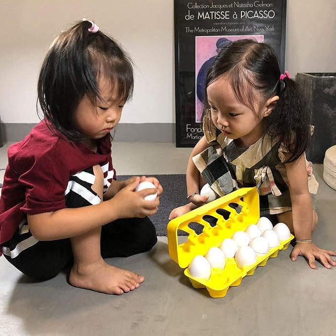 JUNBESTN Easter Matching Eggs Connect Eggs Parlour Games Toys Gifts for 2 3 Years Old Kids Toddler Baby Girls Boys Shape Color