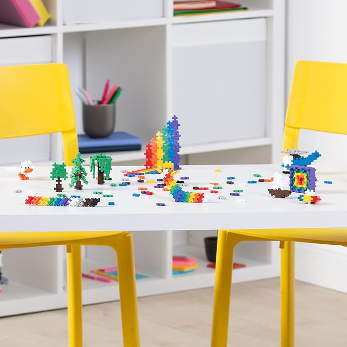 PLUS PLUS Basic Mix Tube - Mini Interlocking Building Blocks Set | Sensory Bin Fillers, Math Manipulatives, Classroom Must Haves, Kids Airplane Activities, Christmas Stocking Stuffers for Kids