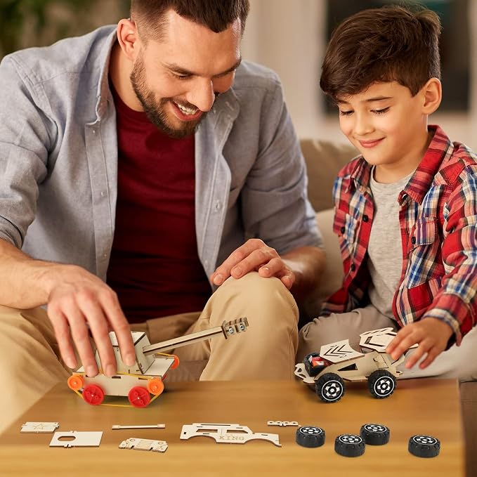 STEM Kits for Kids Age 8-10 10-12, 6 Set Wood Building Projects Crafts 6-8 | Science Model Car Kits for Kids Age 8-12, Wooden 3D Puzzles, STEM Toys for Boys 8 9 10 12 13 Year Old Birthday Gifts