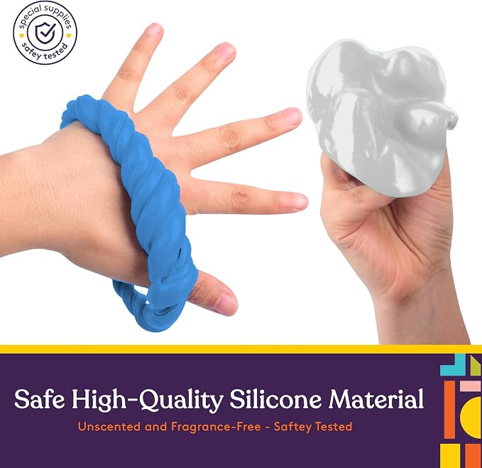 Special Supplies Therapy Putty for Kids and Adults - Resistive Hand Exercise Stress Relief Therapy Putty Kit, Set of 4 Strengths, Three Ounces of Each Putty