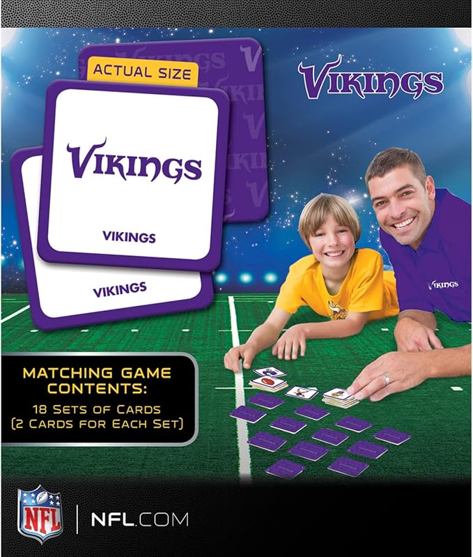 MasterPieces Officially Licensed NFL Minnesota Vikings Picture Matching Card Game for Kids and Families