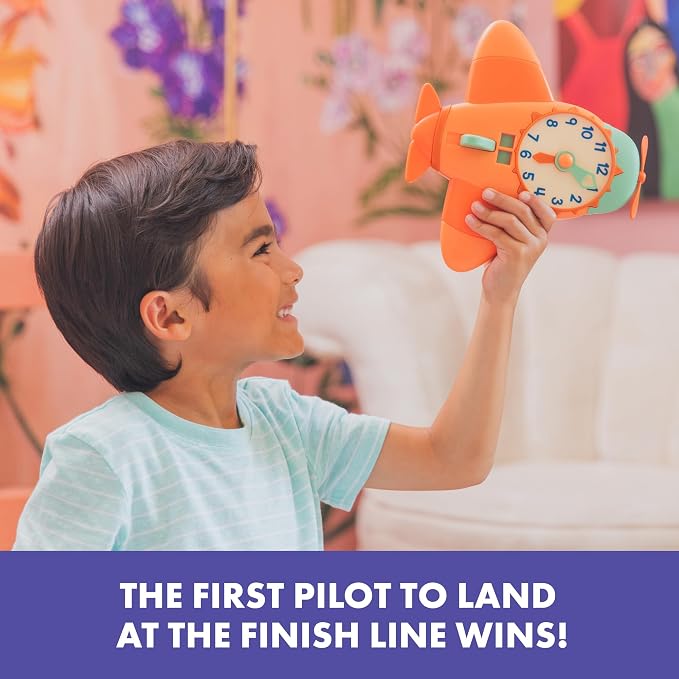 Educational Insights Time to Fly - Preschool Board Games that Teach How To Tell Time, Toy Learning Clock for Kids, Educational Board Games for Kids 4-6, Learn to Read Digital and Analog Clocks