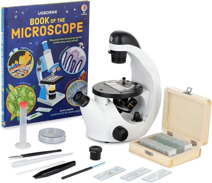 AmScope IN50C-PS25-WM Science Discovery 500X Inverted | 40X-500X Magnification Range