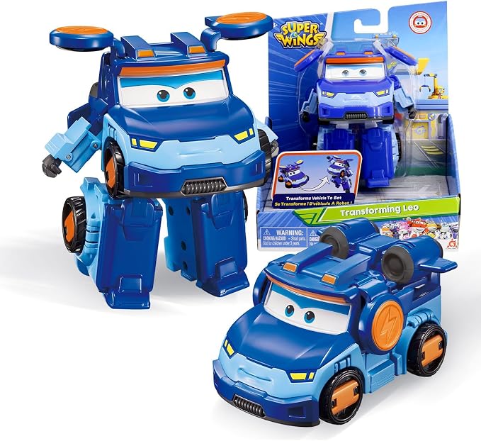 Super Wings Transformable Toys 5" Action Figure Supercharge Tobot Leo, 3 in 1 Rescue Bots Transforming Airplane Car Robot, Educational Toys for Boys and Girls Age 3+, Gifts for Preschool Kids