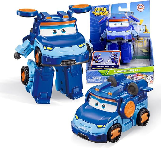 Super Wings Transformable Toys 5" Action Figure Supercharge Tobot Leo, 3 in 1 Rescue Bots Transforming Airplane Car Robot, Educational Toys for Boys and Girls Age 3+, Gifts for Preschool Kids